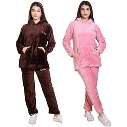 us reload Pack of 2 Woolen Loungewear Sets | Women & Girls Winter Fleece Co-ord Set | Soft Top with Pyjama Pants | Comfortable Nightwear & Cozy Daily Home Wear-picture-18