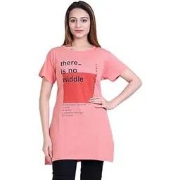 us reload Women CottonRegular Fit T-Shirt/Long Night Wear Top for Women & Girls Soft & Cotton Nightwear Comfortable Lounge & Sleepwear Maroon T-Shirt StylishNight Top Orange (Size XL)-picture-46