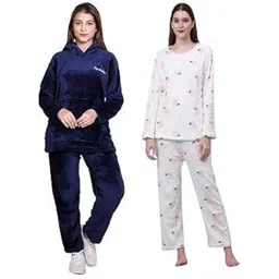 us trendz Winter Wool Nightsuit Set for Women – Cozy Full Sleeve Pajamas for Cold Nights (Pack Of 2)-picture-52