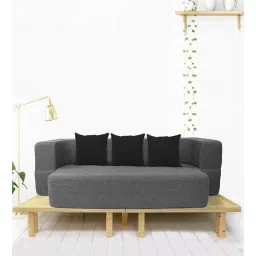 Addo 14 Inch Foam (72x44) In Grey Colour Queen Size Sofa Cum Foldable Mattress-image-3