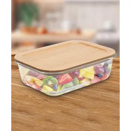 USHA SHRIRAM Borosilicate Food Container With Bamboo Airtight Lid - Brown-image-13