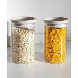 USHA SHRIRAM Food Storage Container with Airtight Lid  Pack of 2 - Grey-image-1