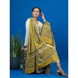 Ushvii Floral Printed Block Printed Pure Cotton Dupatta-picture-24