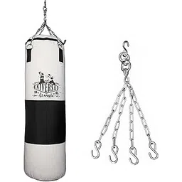 USI UNIVERSAL THE UNBEATABLE Boxing Punching Bag, 626C Classic Tough Canvas 3.5 Feet Un-Filled Boxing Bag, Kickboxing Punching Bag With Hanging Chain Combo, Heavy 20oz Canvas Material For Men & Women-image-40