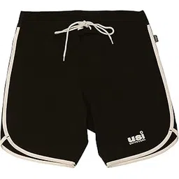 usi universal Shorts for Men, 411PSBK Men's Standard Physique Board Short, Fitness Shorts, Polyester Elastane Construction, Hook Loop Fly (Size: M, Color: Black)-picture-54