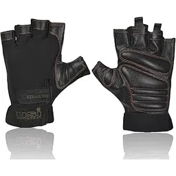 USI UNIVERSAL THE UNBEATABLE 733ST Stealth Fitness Gym Gloves, Workout Powerlifting Gloves, Microfiber, Textured Leather Palm (Large, Black)-image-32