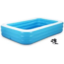 ustar PREMIUM (10EET VIREX USA *3) JUMBO PREMIUM 10 FEETS LENGTH AND 6 FEETS WIDTH ,3 LAYERS FULL FAMILY SIZE RECTANGULAR WATER BATH SWIMMING POOL FOR KIDS AND ADULTS WITH DRAINAGE VALVE AT THE BOTTOM. BEST SELLER ,PEOPLE CHOICE 10FEETS JUMBO FAMILY WATER SWIMMING POOL FOR ALL AGE GROUP FAMILY MEMBERS. Inflatable Swimming Pool WITH electric air pump (Blue) Inflatable Swimming Pool, Inflatable Toy Pump (Blue) Inflatable Swimming Pool, Inflatable Toy Pump-picture-46