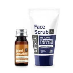 Ustraa Beard Growth Oil & De Tan Face Scrub image 1