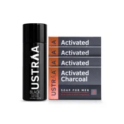 Ustraa Black Deodorant & Deo Soap Activated Charcoal (Pack of 4)-picture-29
