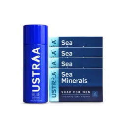 Ustraa Blue Deodorant & Deo Soap Sea Minerals (Pack of 4)-picture-43