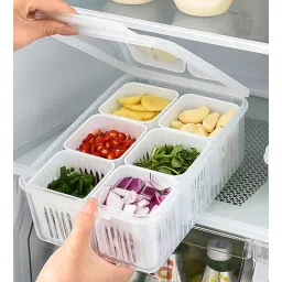 utility jet Plastic Fridge Container - 2200 ml (Clear, White)-picture-29