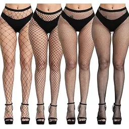 UTILITY WORLD Knitting Net Grid Style Free Size Stockings | High Waist | Thigh Length | Ankle Length Pantyhose Tights Fishnet Stockings for Women's & Girls-picture-17
