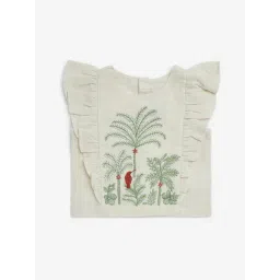 Utsa Kids by Westside Off-White Tropical-Inspired Cotton-Blend Top-picture-14