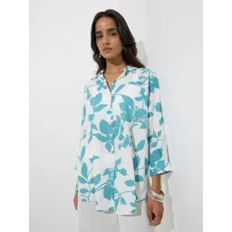 Utsa by Westside Aqua Leaf Design Tunic-picture-38
