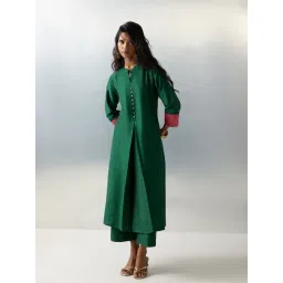 Utsa by Westside Green Pleated A-Line Kurta-picture-48