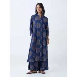 Utsa by Westside Indigo Printed A-Line Kurta-picture-38