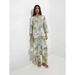 Utsa by Westside Multicolor Floral Pattern High-Low Kurta-picture-21