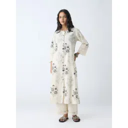 Utsa by Westside Off-White Anar Design A-Line Cotton-Blend Kurta-picture-19