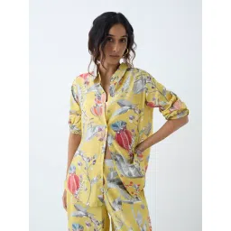 Utsa by Westside Yellow Botanical Design Ethnic Tunic-picture-42