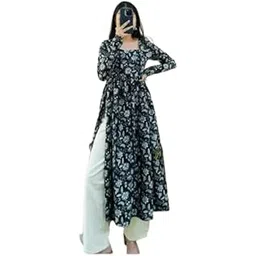 Utsaahit Women's Cotton Full Sleeves Nayra Cut Long Kurti-picture-48