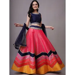 Utsav Fashion Embroidered Sequinned Shibori Ready to Wear Lehenga & Blouse With Dupatta-picture-12
