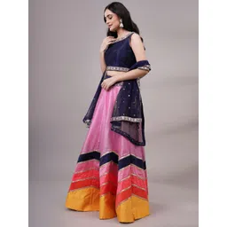 Utsav Fashion Embroidered Sequinned Shibori Ready to Wear Lehenga & Blouse With Dupatta image 5