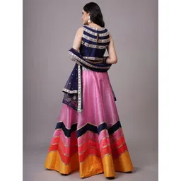 Utsav Fashion Embroidered Sequinned Shibori Ready to Wear Lehenga & Blouse With Dupatta image 2