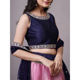 Utsav Fashion Embroidered Sequinned Shibori Ready to Wear Lehenga & Blouse With Dupatta image 3