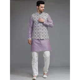 Utsav Fashion Men Digital Printed Cotton Silk Kurta Set-picture-40