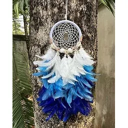 UVID Art and Craft Supplies Feather Dream Catcher (10 inch, Blue)_BZ_UVID4INCHBLUEWITHFLOWERS-picture-32