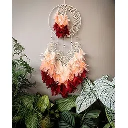 uvid art and craft supplies UVID 7 Ring Orange and RED Colour Dream Catcher for Home Decor,Wall Hanging-picture-5