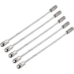 uxcell 5PCS 150mm/6-inch Flexible Fish Tape Replacement Leader Wire Cable Puller for 6.5mm Fish Tape Wire Threader-picture-11