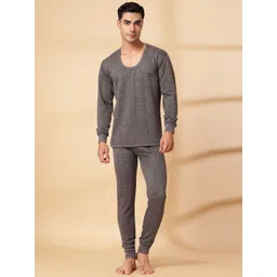 UZARUS Men Roung Neck Thermal Long Sleeves T-shirt with Bottom Set-picture-13