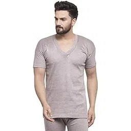 uzarus Men's Half Sleeves Solid V Neck Thermal TOP-picture-11