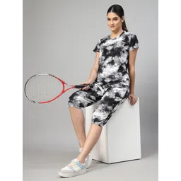 UZARUS Women Abstract Printed Mid-Rise Slim Fit Sports Capris-picture-28