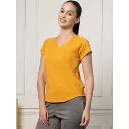 UZARUS Women Brand Logo V-Neck T-shirt-picture-32