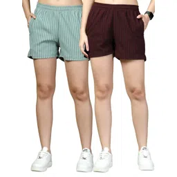 UZARUS Women Striped Low-Rise Technology Shorts-picture-38