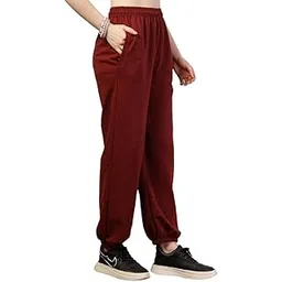 UZARUS Women's Loose Baggy Fit/Relaxed Fit Cotton Blend Joggers with Side Pockets & Gripped Hem-picture-28