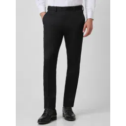 V Dot Black Skinny Fit Striped Trousers-picture-26