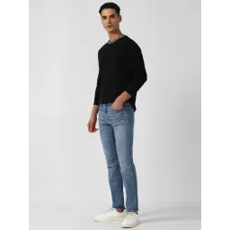 V Dot Black Slim Fit Sweatshirt image 5