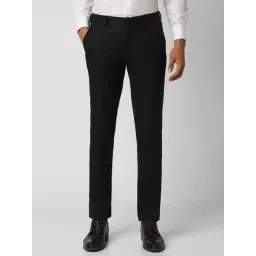 V Dot Black Slim Fit Trousers-picture-38