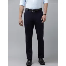V Dot Navy Skinny Fit Trousers-picture-34