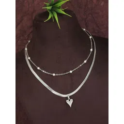 V FASHION JEWELLERY Silver-Plated Handcrafted Necklace-picture-24