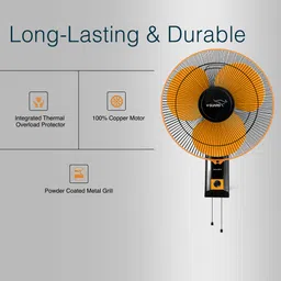 v-guard Esfera SW N (Orange Black) 400 3 Blade Wall Fan image 5