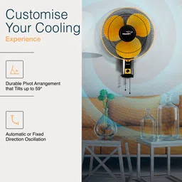 v-guard Esfera SW N (Orange Black) 400 3 Blade Wall Fan image 4