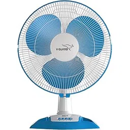 V-Guard Esfera Table Fan | 3 Speed Settings | 1350 RPM Powerful Motor | Corrosion Resistant Powder-Coated Metal Guards | White Blue | 40cm (400mm)-image-3
