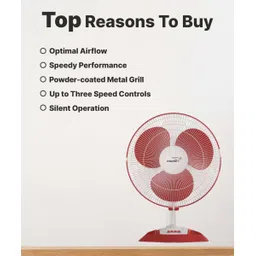 v-guard Esfera TF (White Red) 400 3 Blade Table Fan image 3
