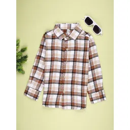 V-Mart Boys Checked Spread Collar Cotton Shirt-picture-29