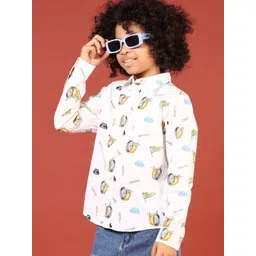 V-Mart Boys Conversational Printed Spread Collar Cotton Casual Shirt-picture-31