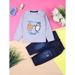 V-Mart Boys Printed Pure Cotton T-shirt with Trousers-picture-16